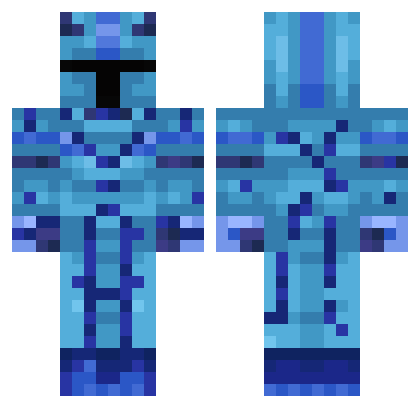 SilasHuus Minecraft skin, front and back view