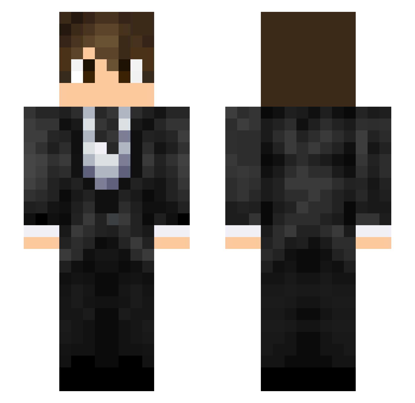 Xystus Minecraft skin, front and back view