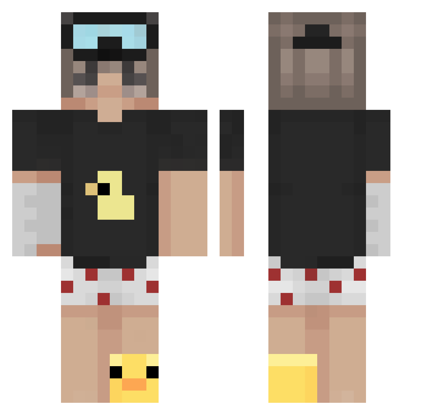 janeczekxz Minecraft skin, front and back view