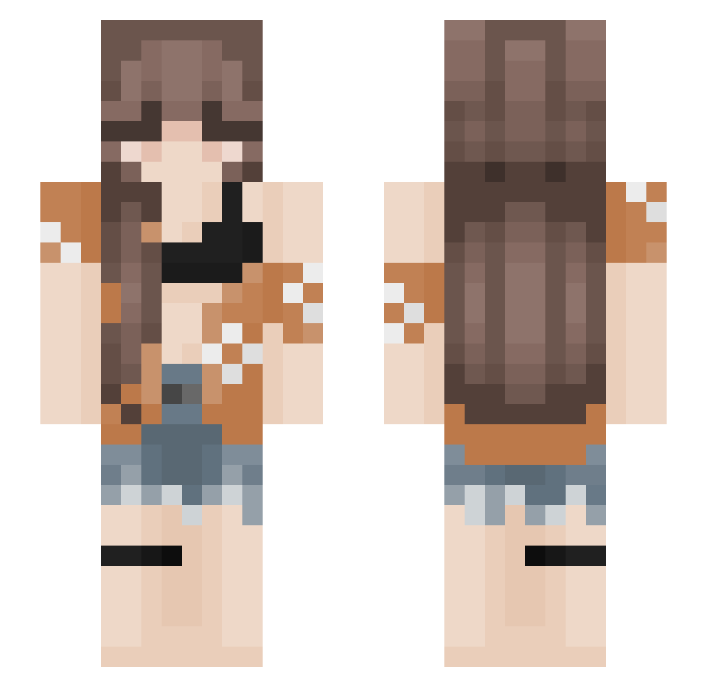 dealeigh Minecraft skin, front and back view