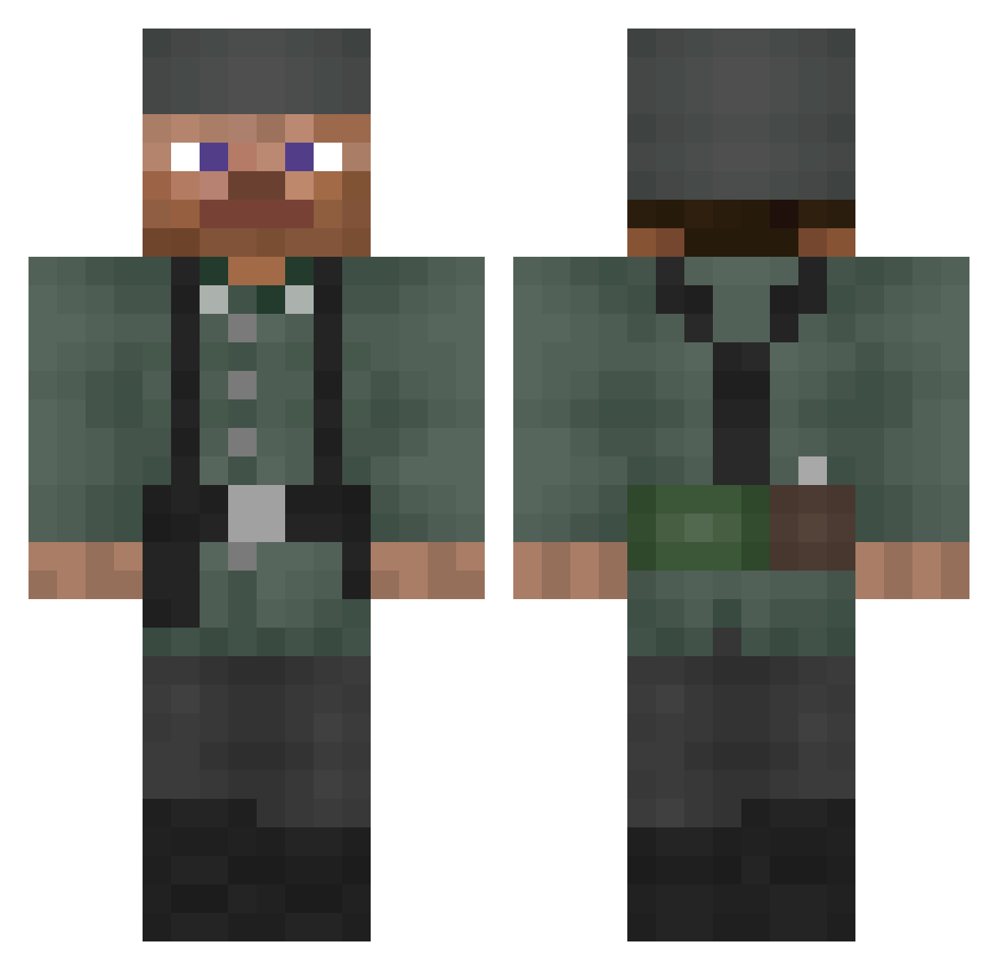 Mattiss211 Minecraft skin, front and back view