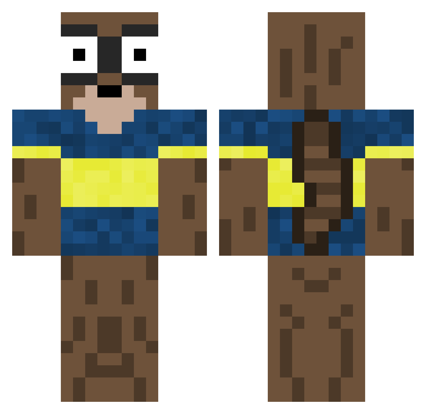 Enanoevasor7 Minecraft skin, front and back view
