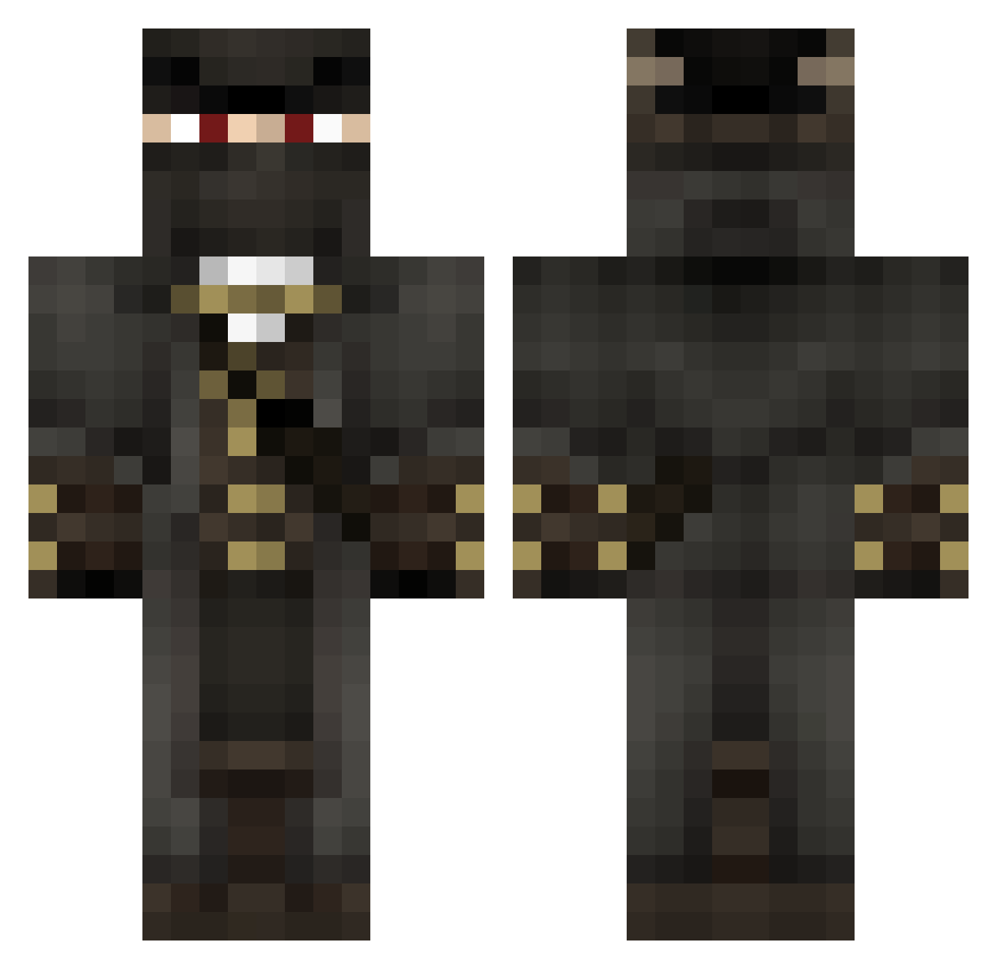 BloodbornePC Minecraft skin, front and back view