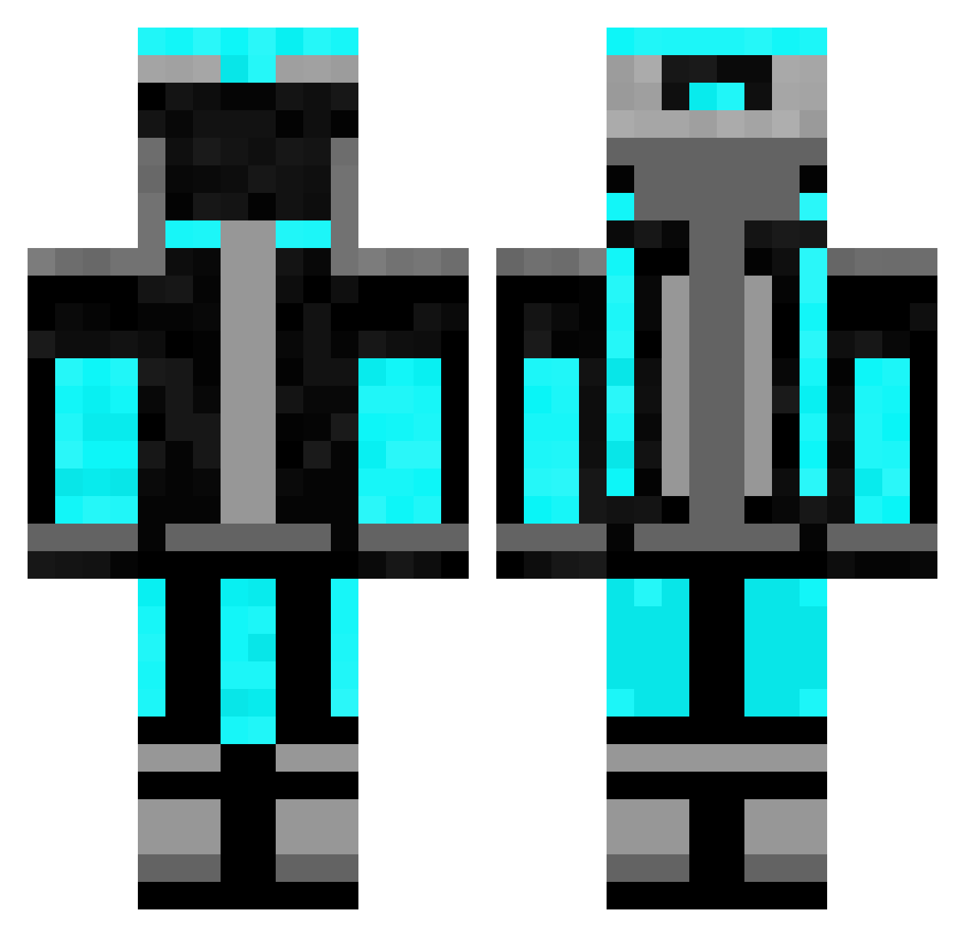 ParagonWZ Minecraft skin, front and back view