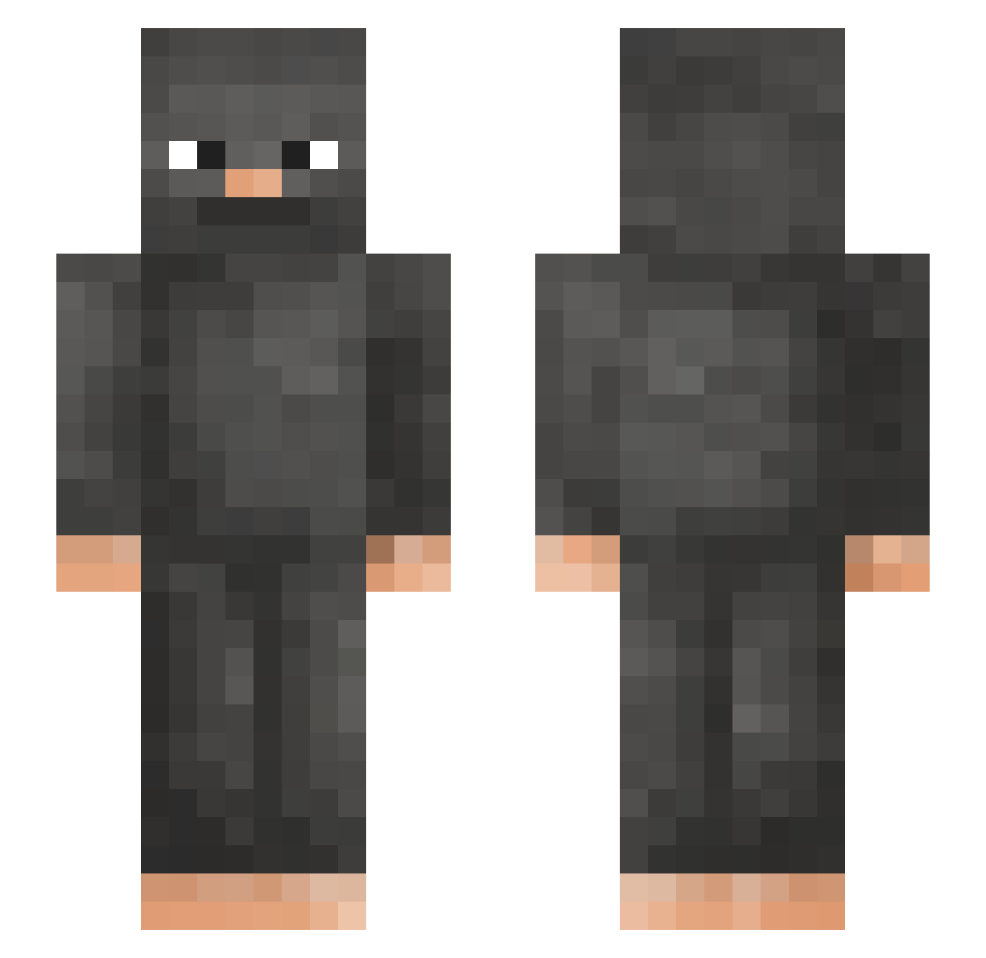 Iw_o Minecraft skin, front and back view