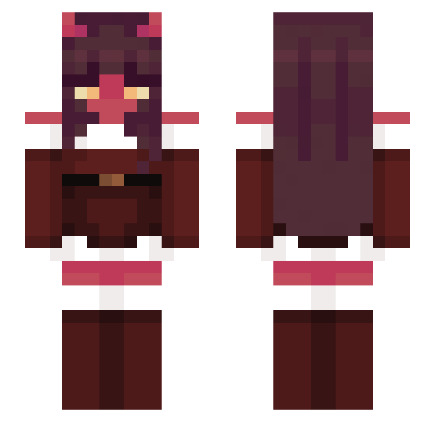Rurururus Minecraft skin, front and back view