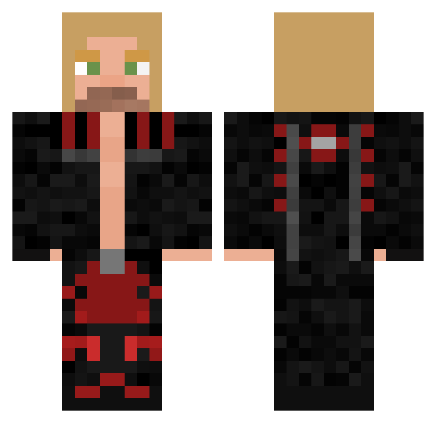 abk7 Minecraft skin, front and back view