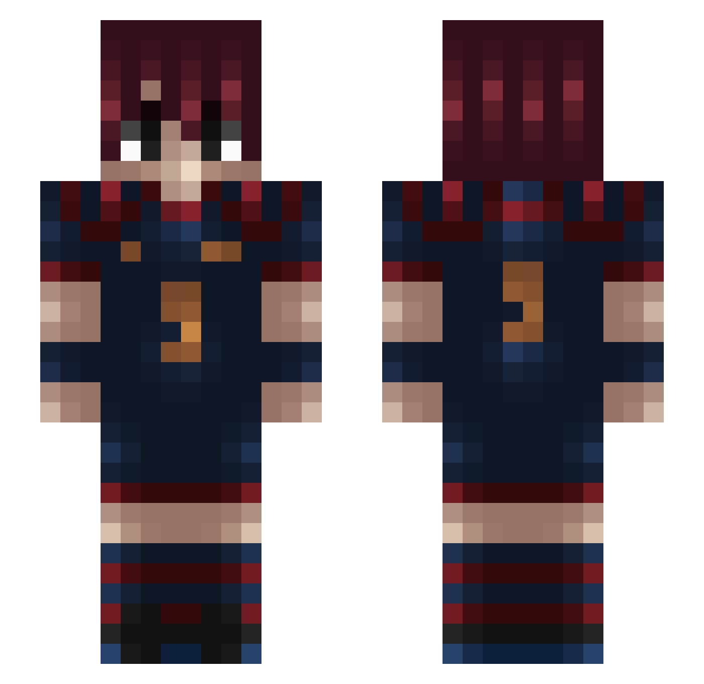Szbaru Minecraft skin, front and back view