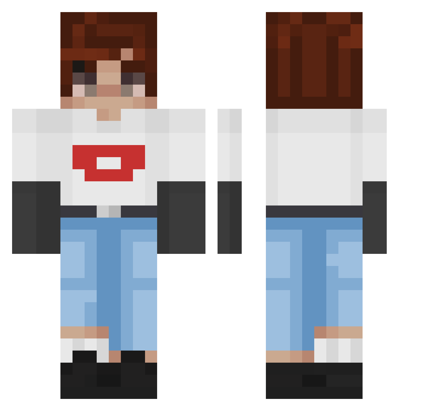 Felidji Minecraft skin, front and back view