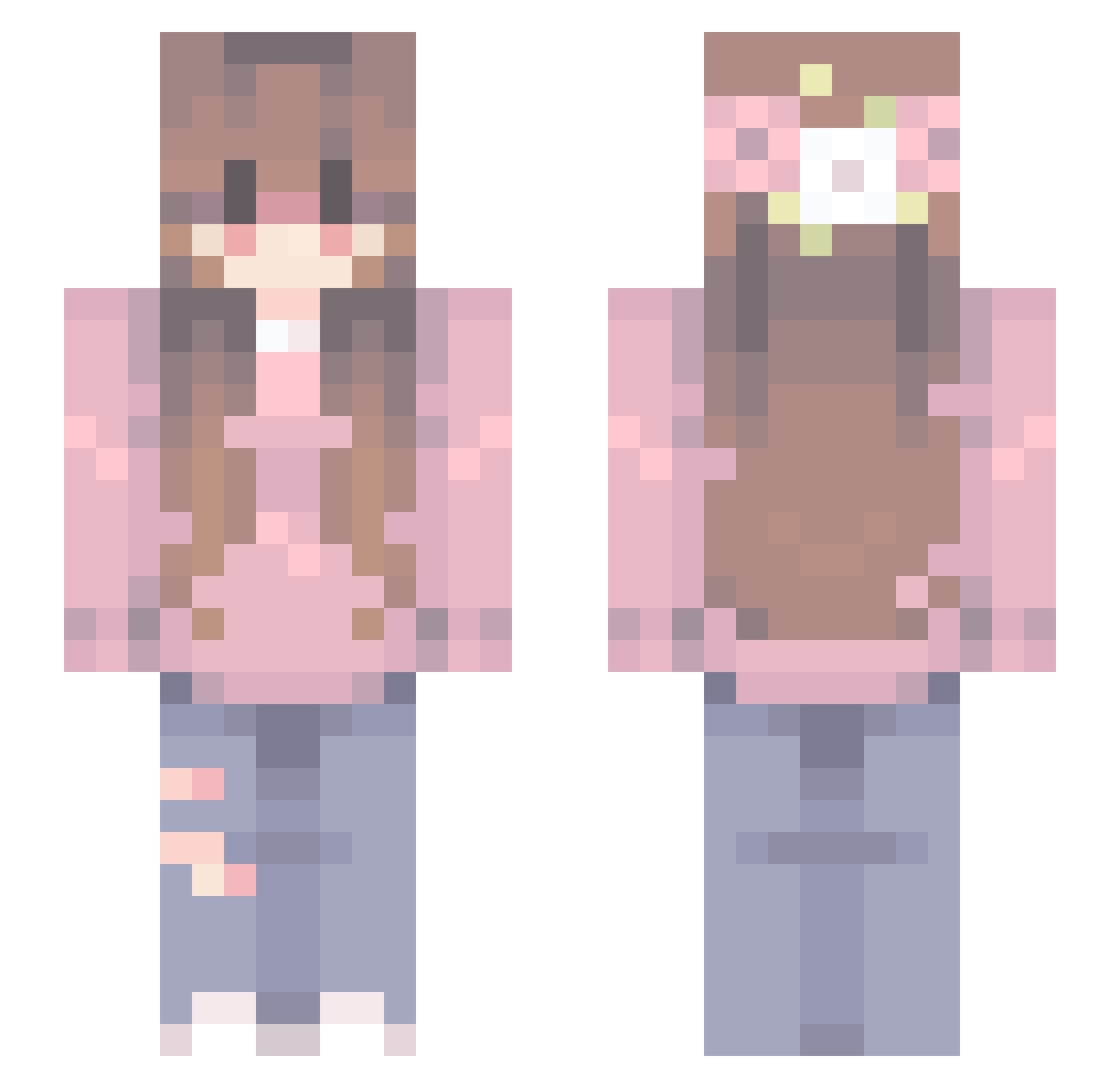 Maplewoods Minecraft skin, front and back view