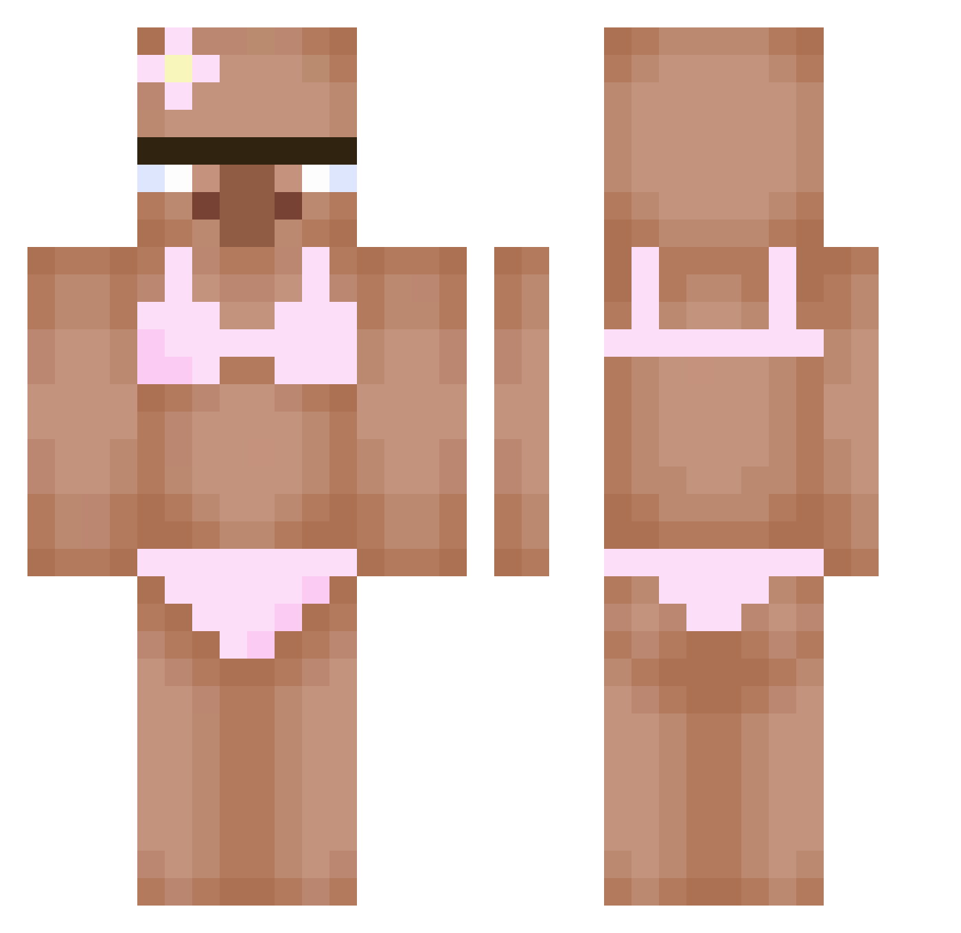 sissy014 Minecraft skin, front and back view