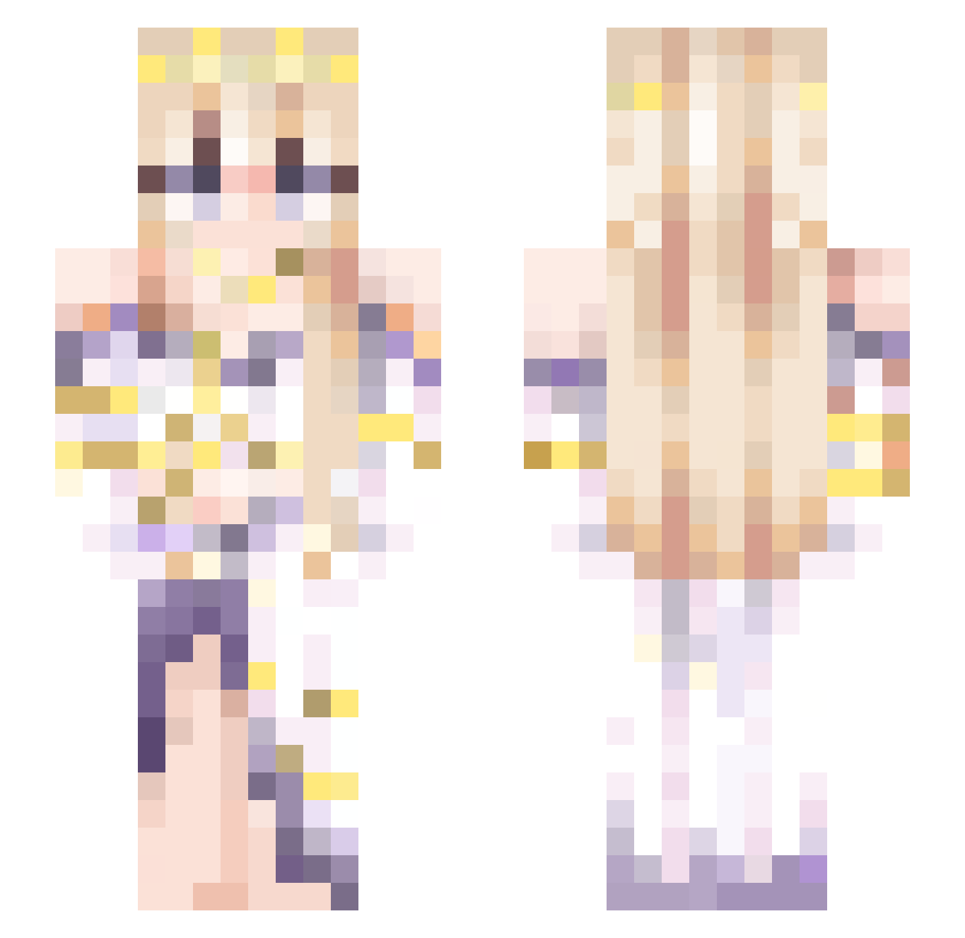 Fufatko Minecraft skin, front and back view
