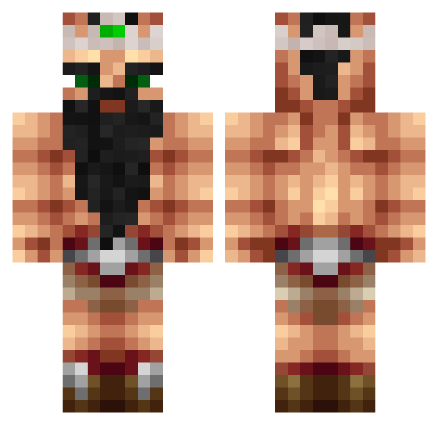 ZEYROC Minecraft skin, front and back view