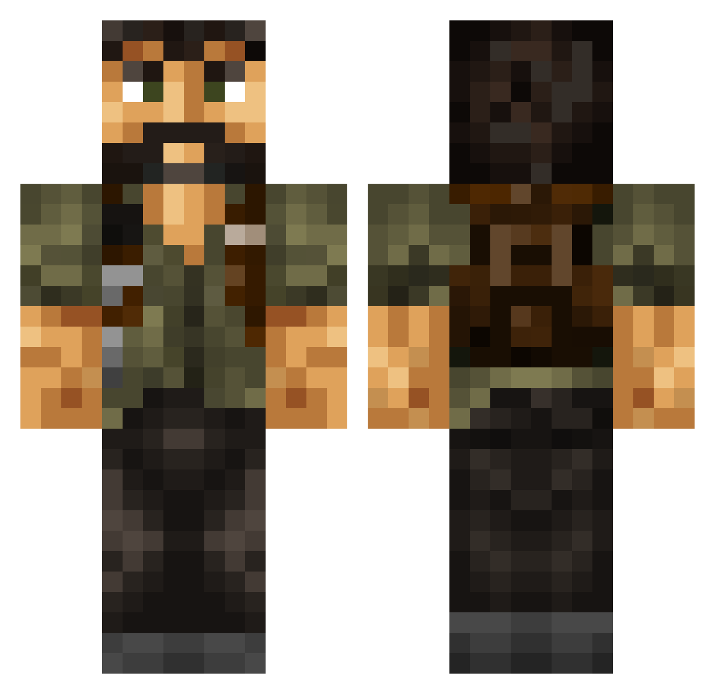 BoomerdeBeast Minecraft skin, front and back view