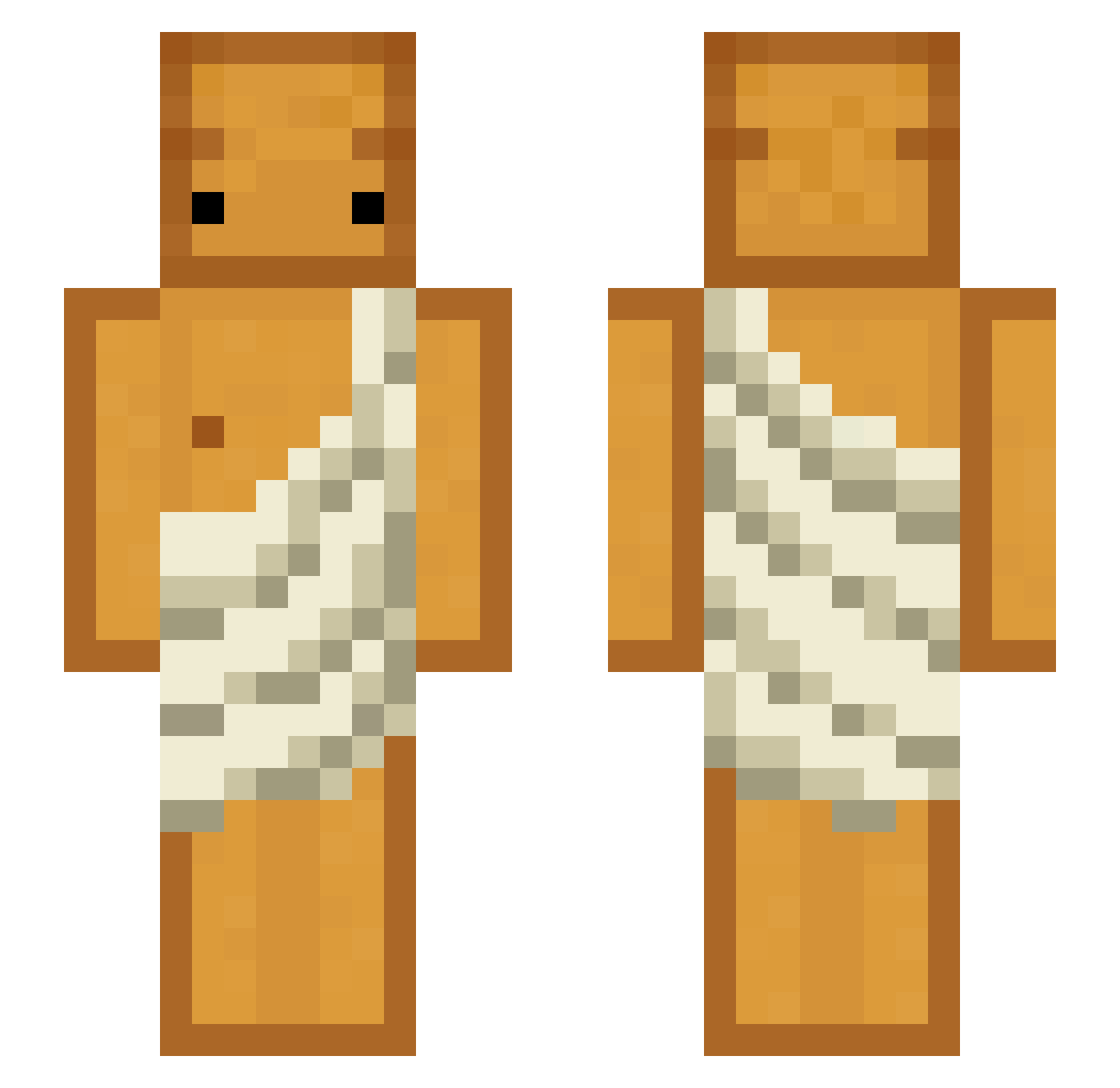 happyboinut Minecraft skin, front and back view