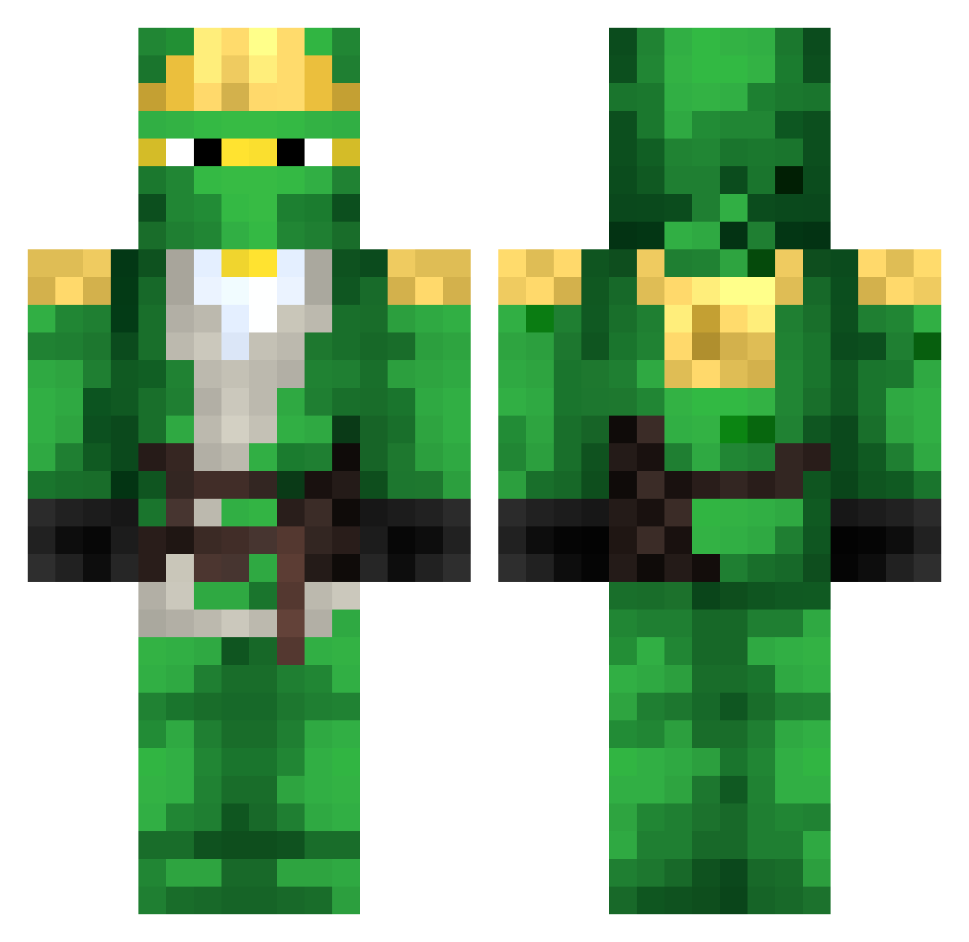 baboka Minecraft skin, front and back view