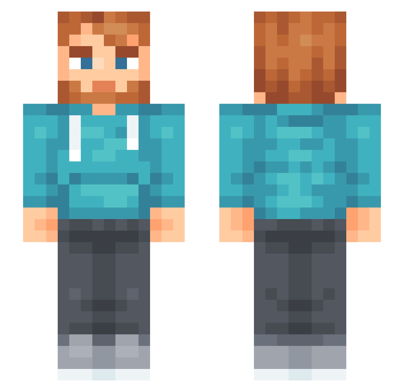 fWhip Minecraft skin, front and back view