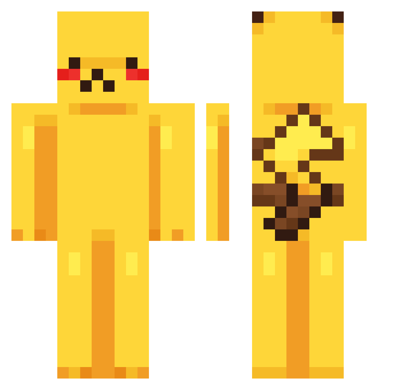 MinecraftLinear Minecraft skin, front and back view