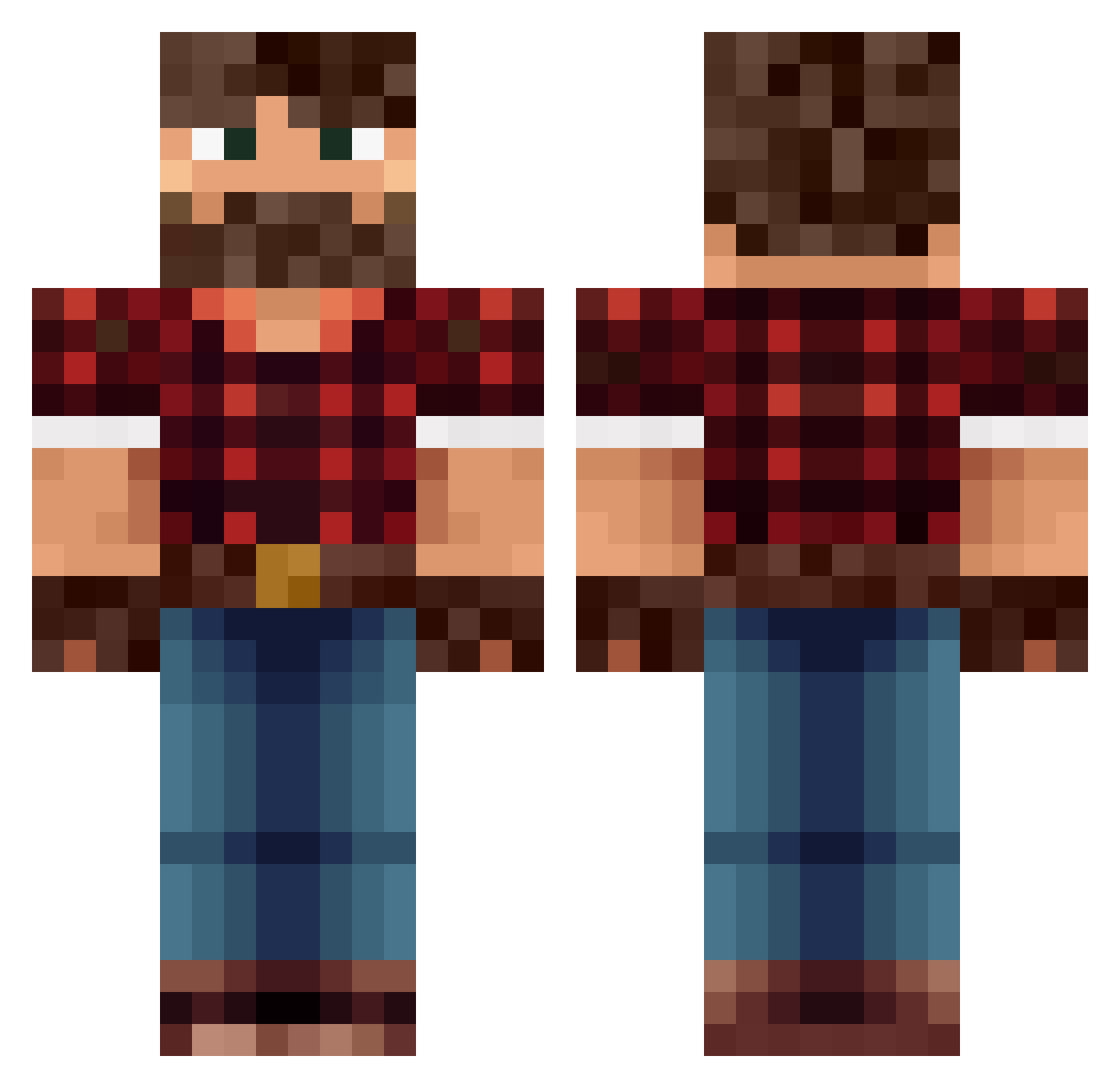 Q_Horizon Minecraft skin, front and back view