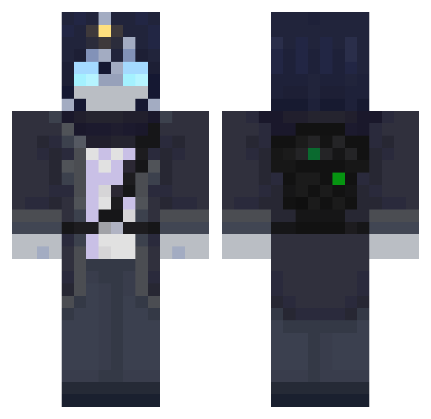 CafieBuns Minecraft skin, front and back view