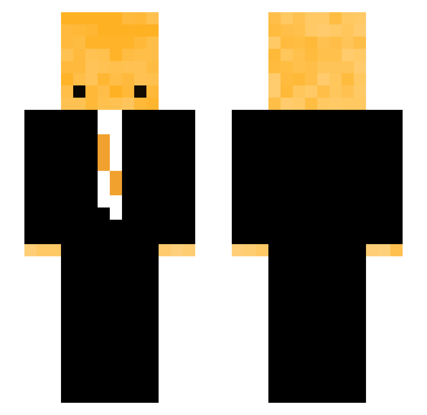 SirOrange_27 Minecraft skin, front and back view