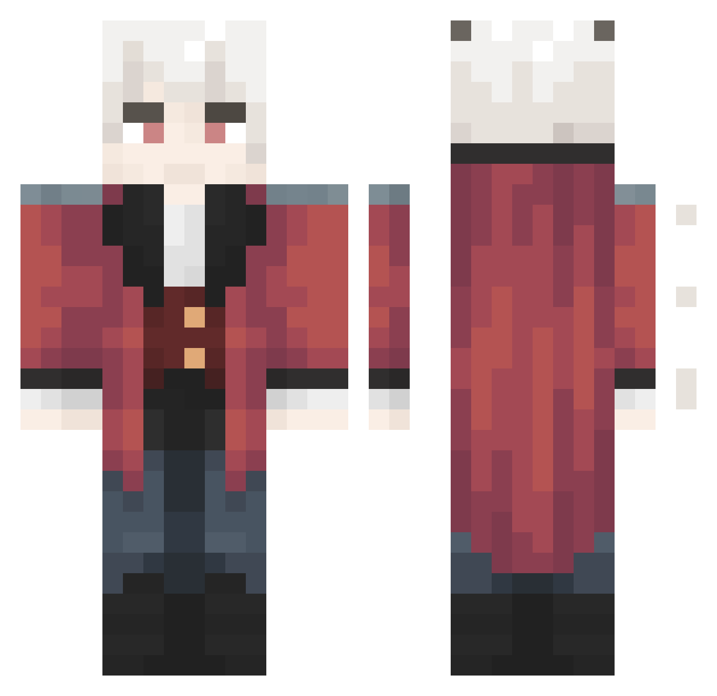 MysteriousJester Minecraft skin, front and back view