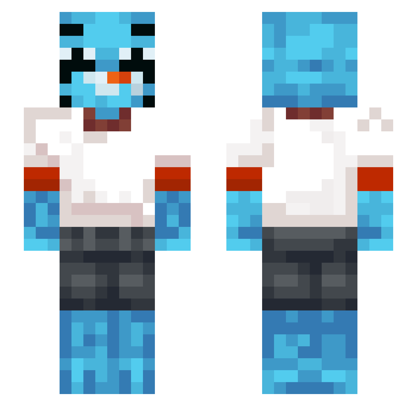 SkreemWasTaken Minecraft skin, front and back view