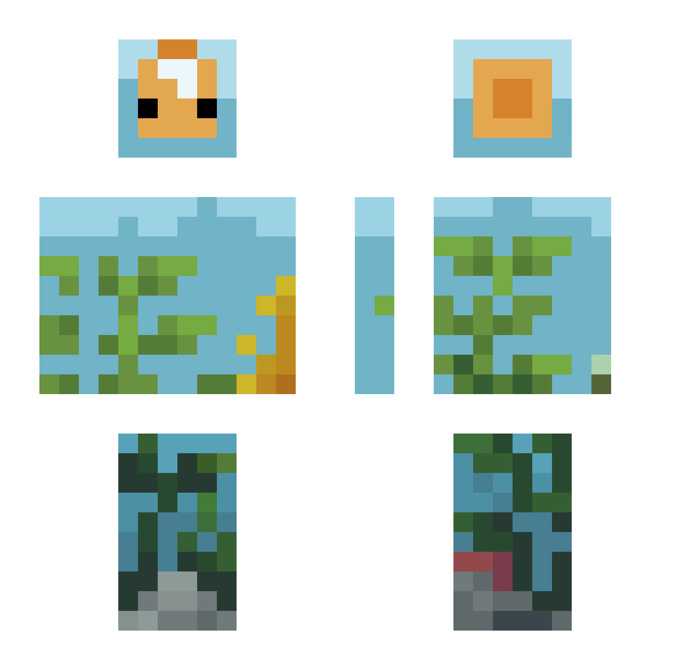 Lo_vol Minecraft skin, front and back view
