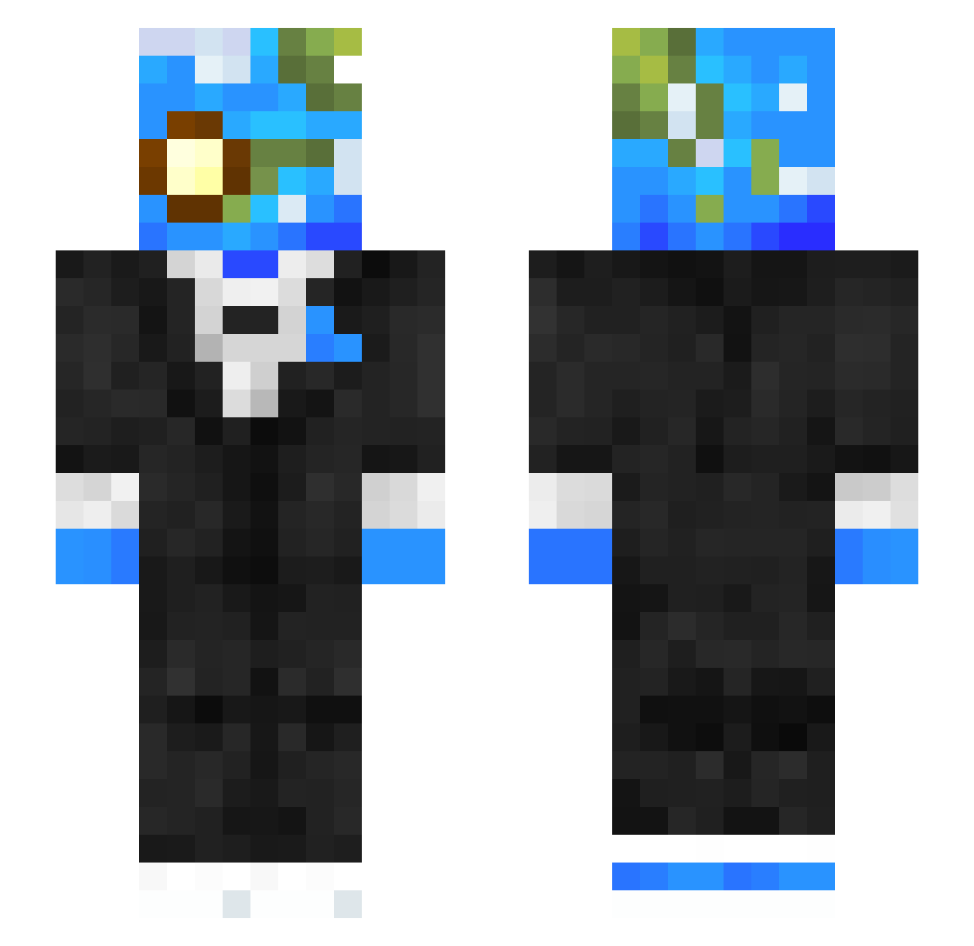 MpGlobus Minecraft skin, front and back view