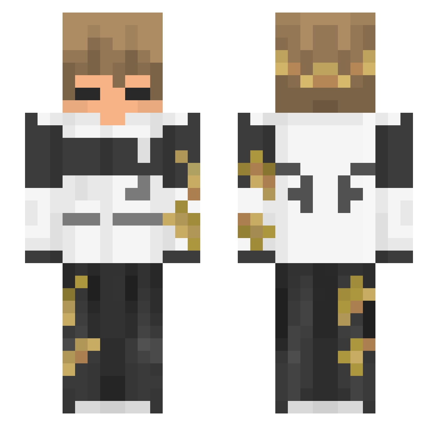 hitbi Minecraft skin, front and back view
