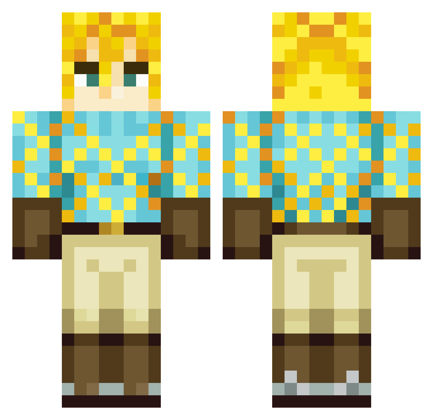 raptortalk12 Minecraft skin, front and back view