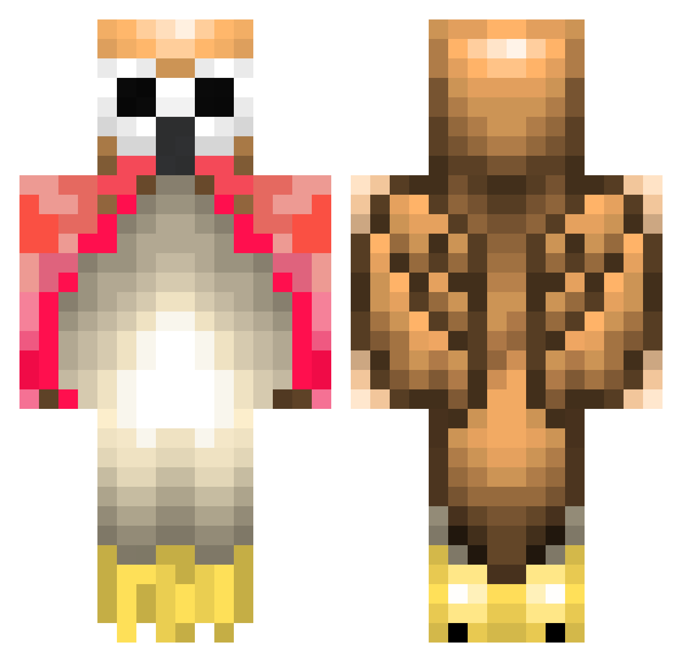 AvesOfAvalon Minecraft skin, front and back view