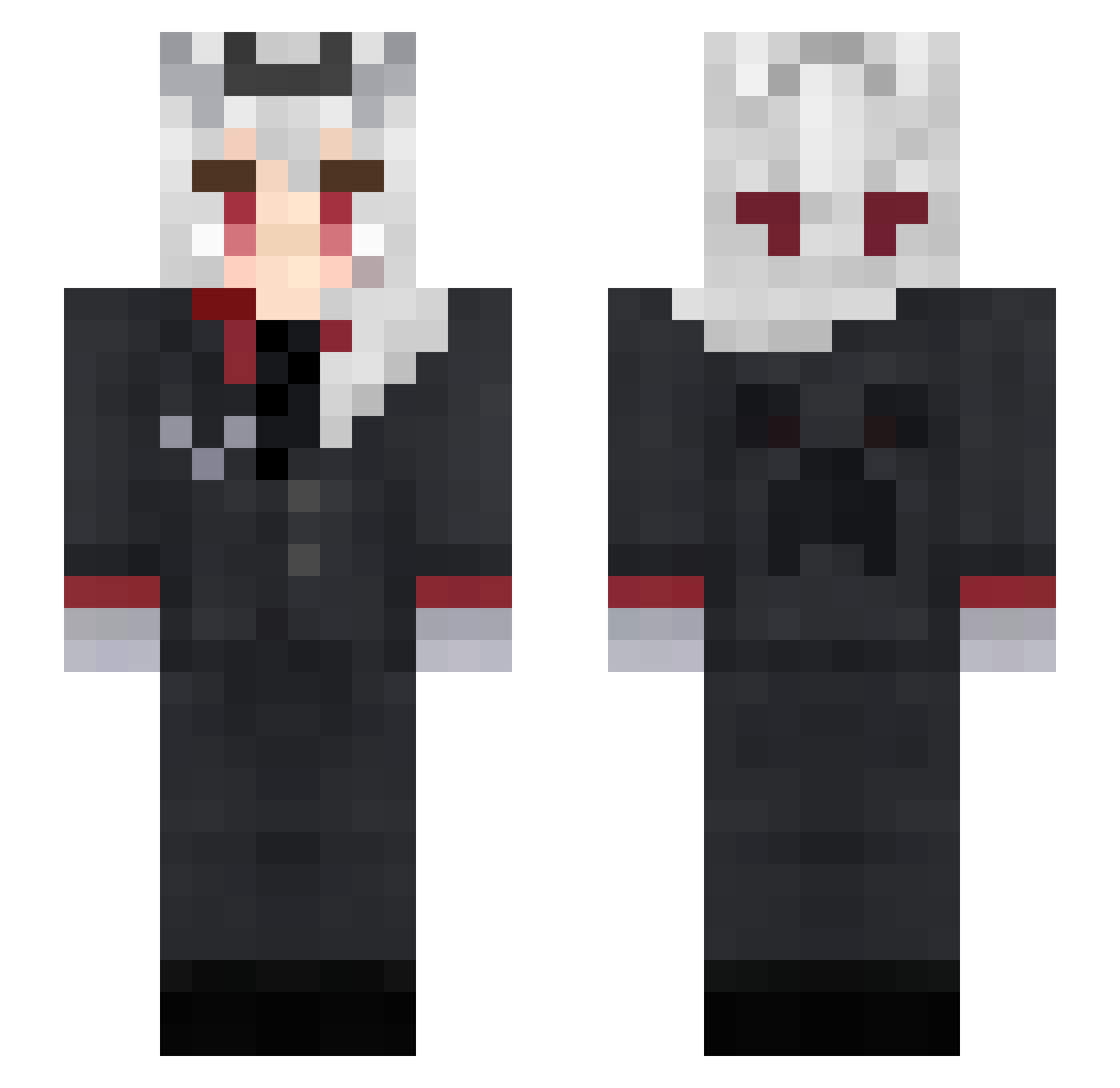 ZerniasX Minecraft skin, front and back view