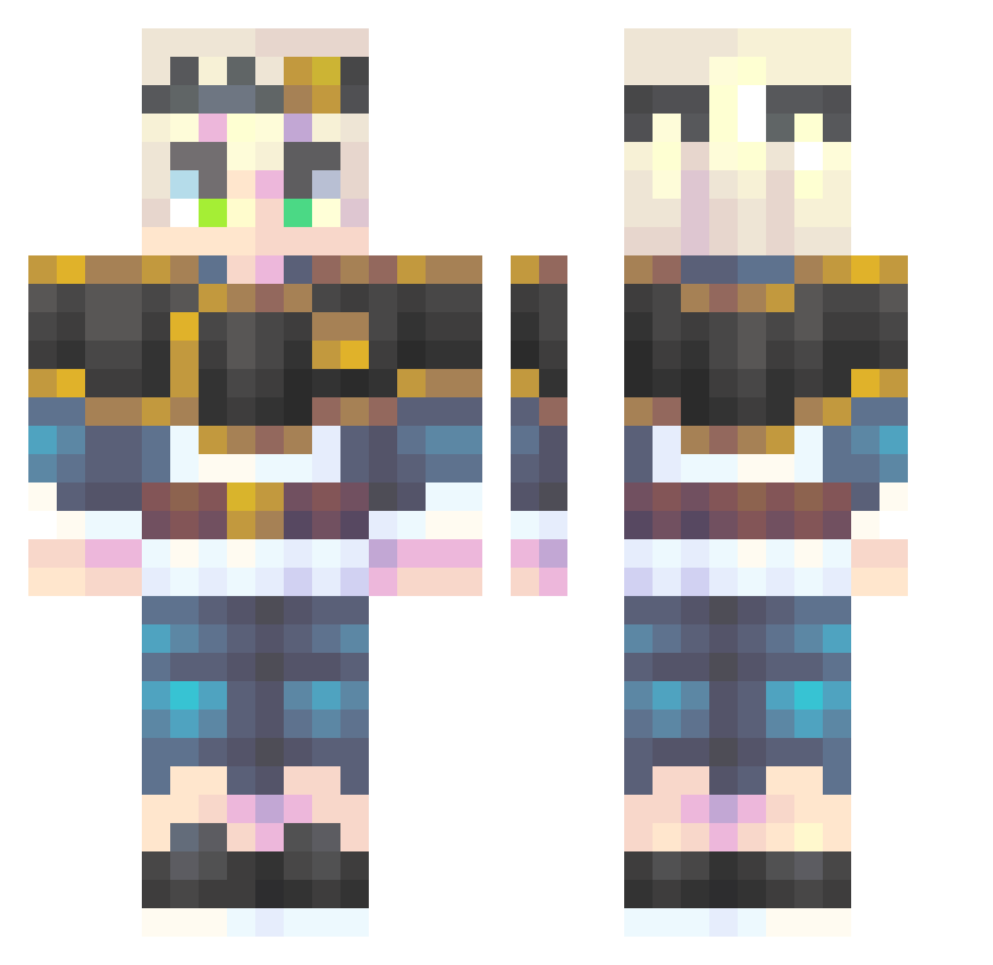 zRichiii Minecraft skin, front and back view