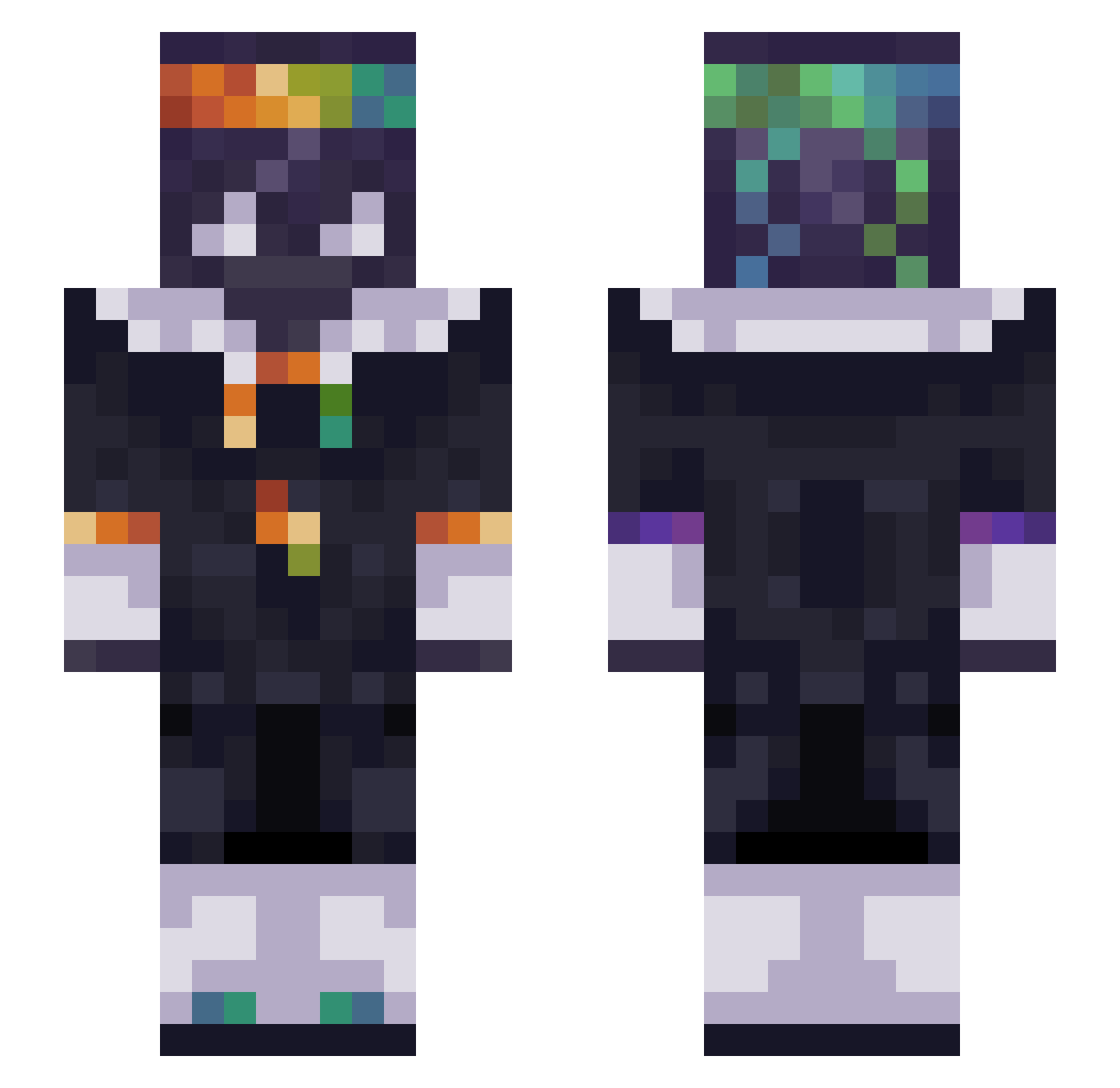 nyanbbons Minecraft skin, front and back view