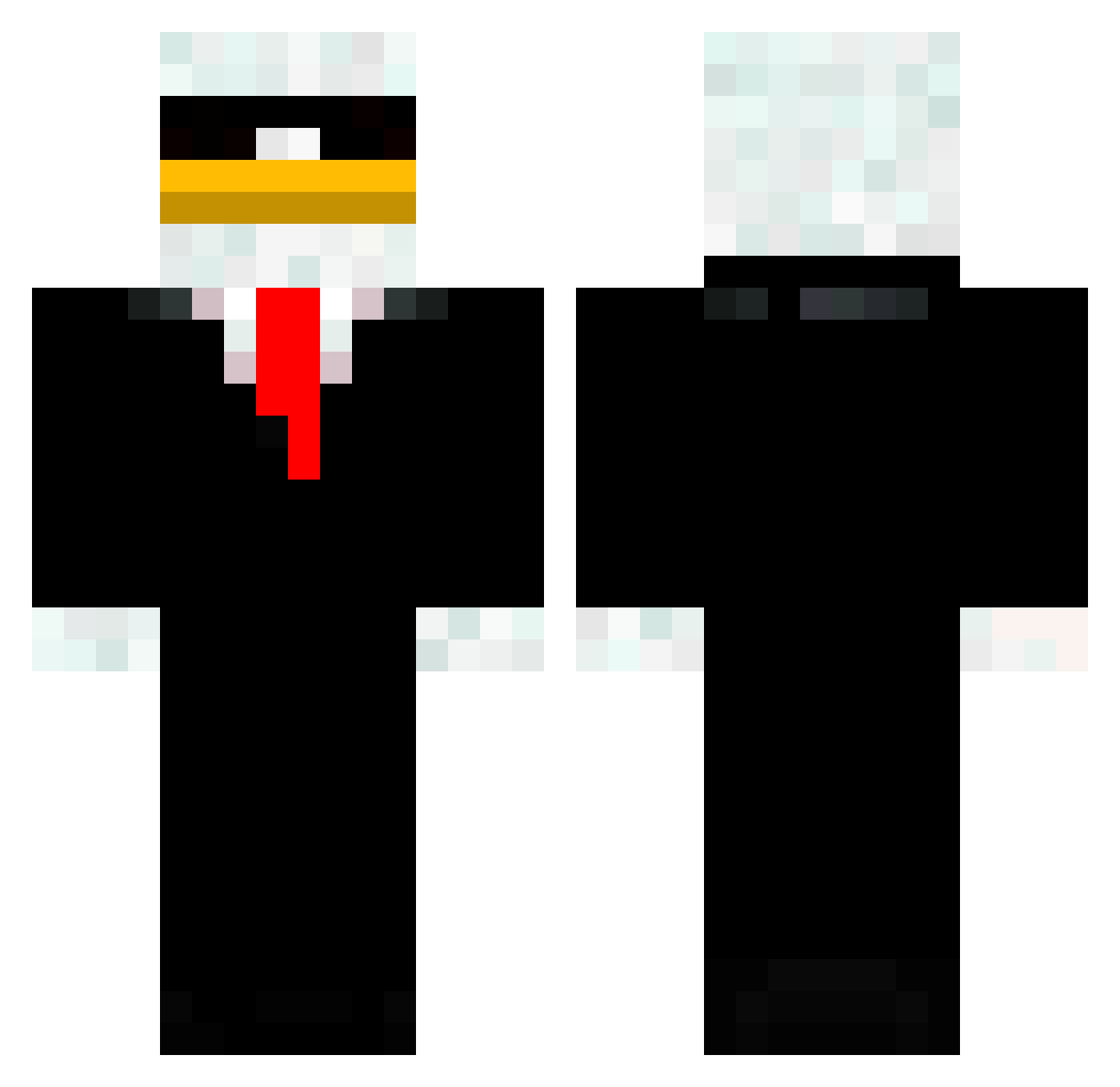 Huxsen Minecraft skin, front and back view