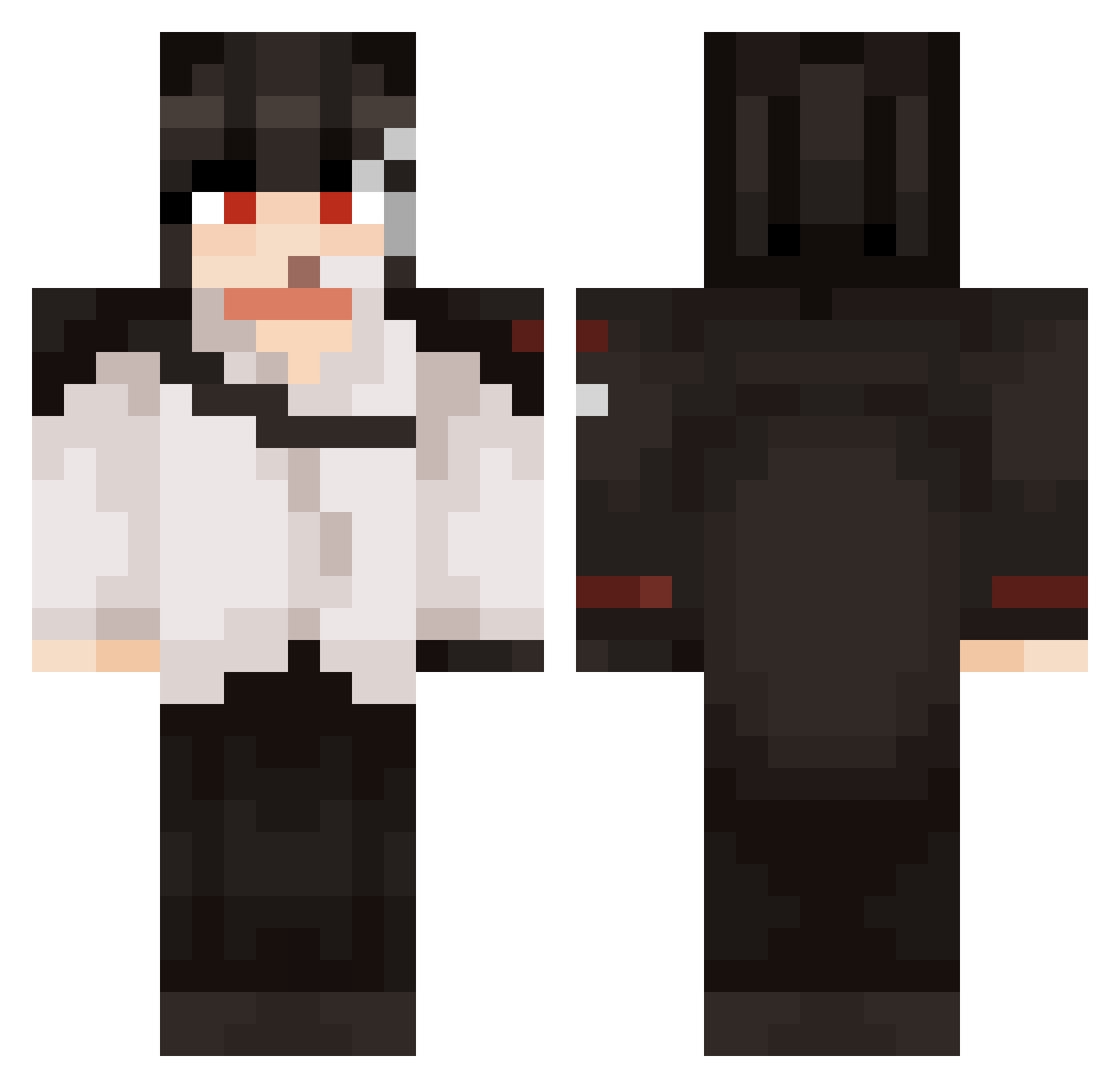 SaltChipss Minecraft skin, front and back view