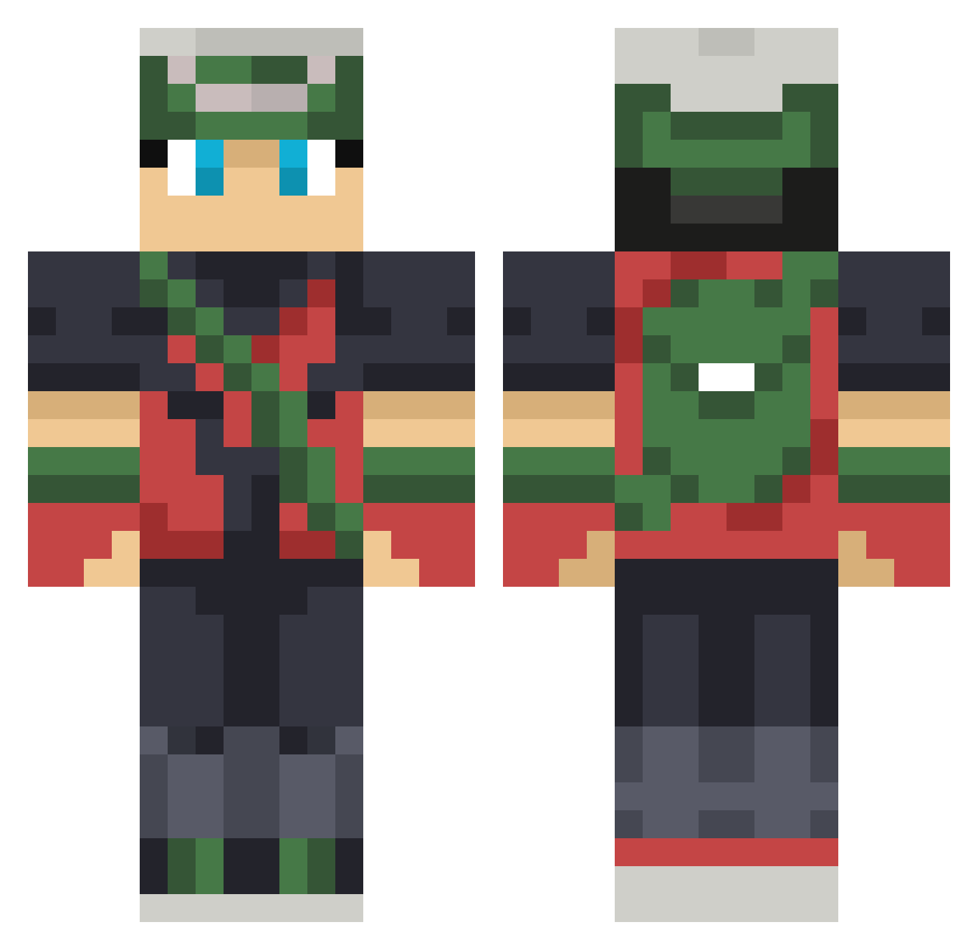 QuentSan Minecraft skin, front and back view
