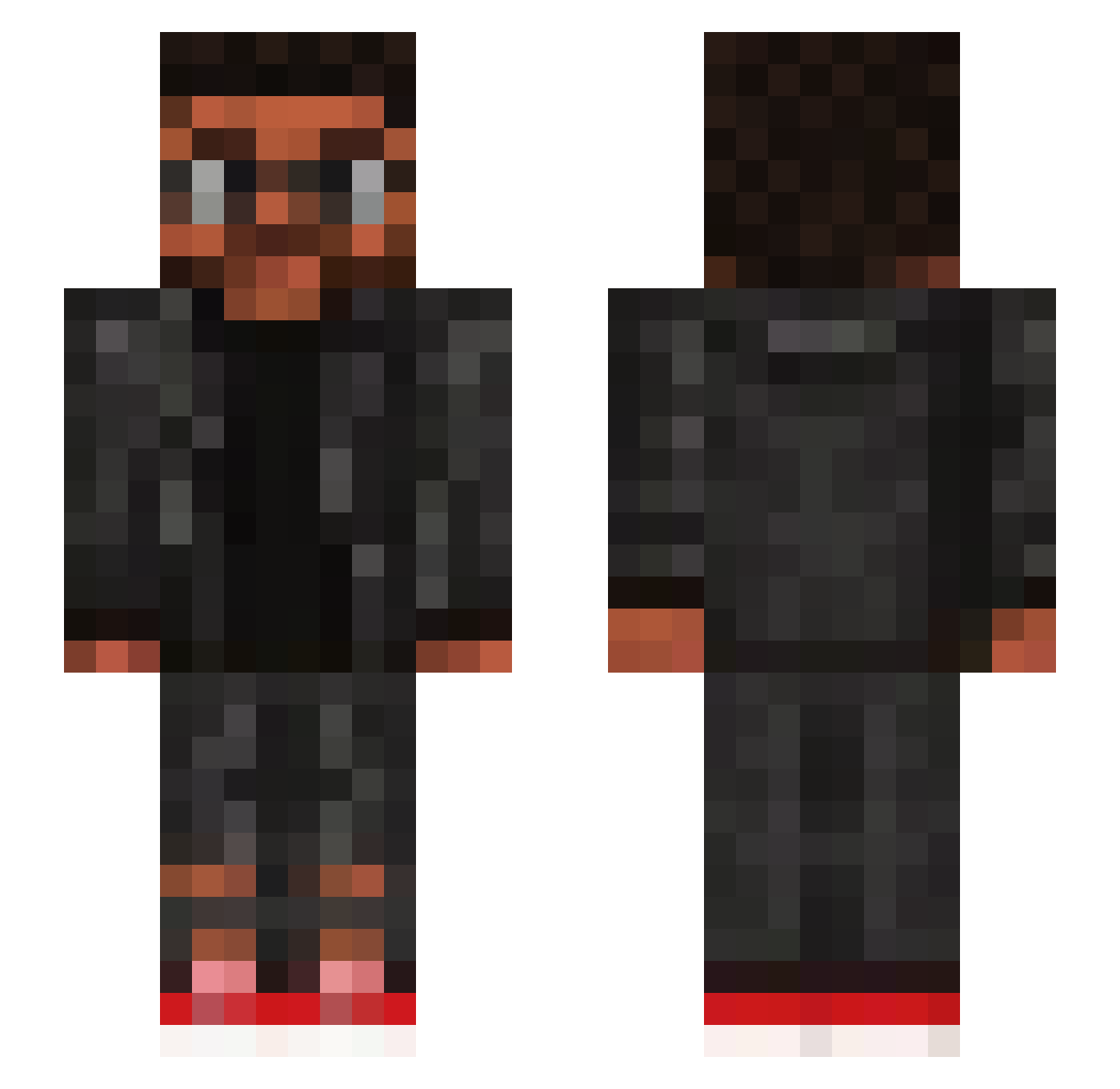 JustTonyOFC Minecraft skin, front and back view