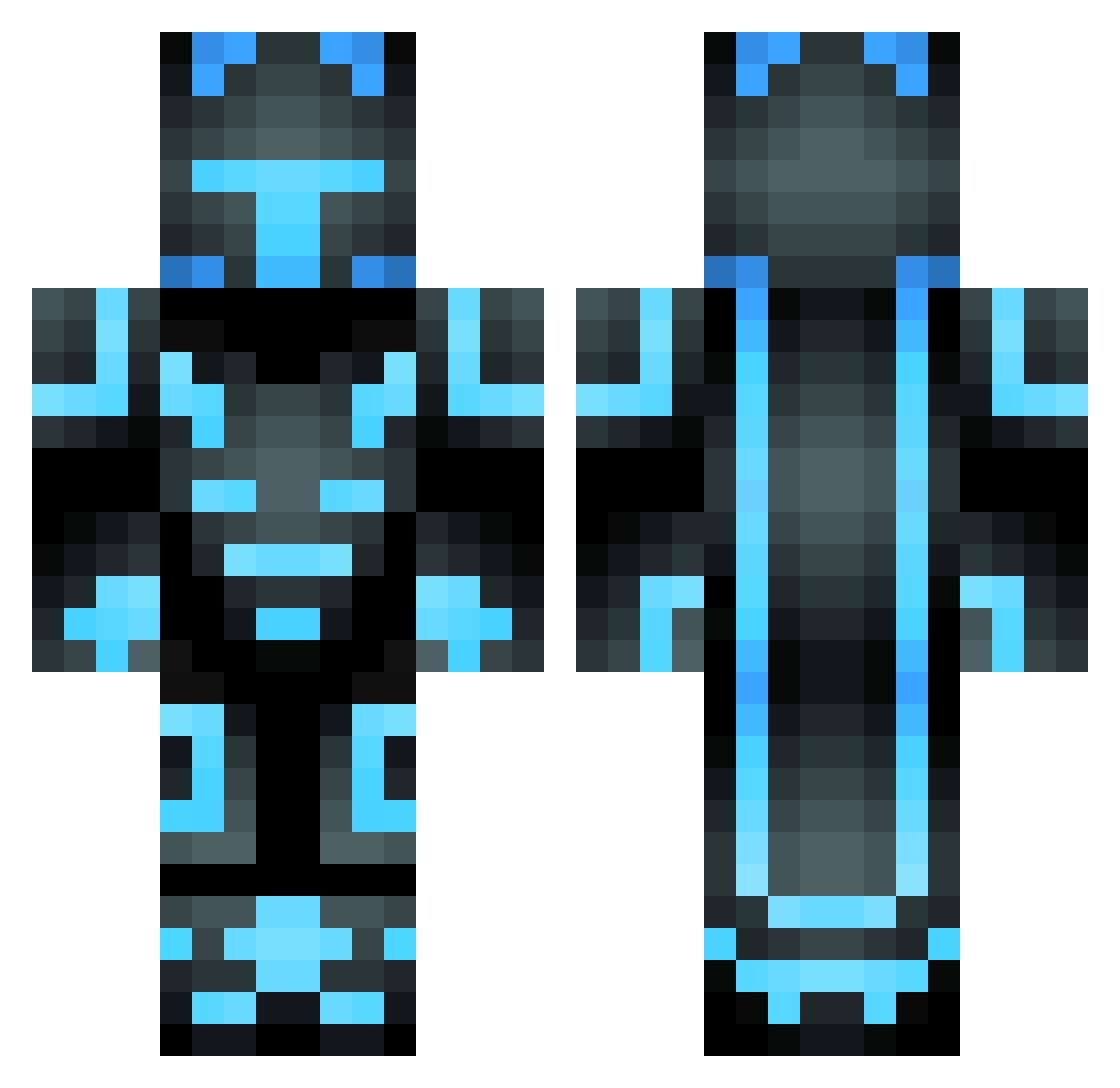 Grimthug Minecraft skin, front and back view
