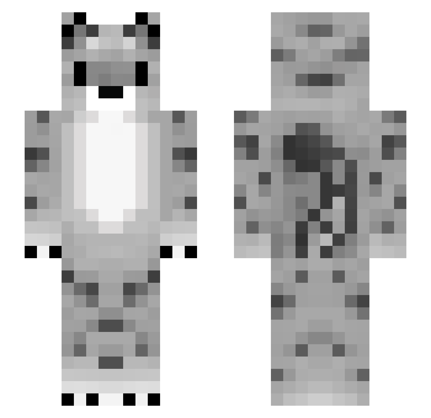 ChokeACola Minecraft skin, front and back view