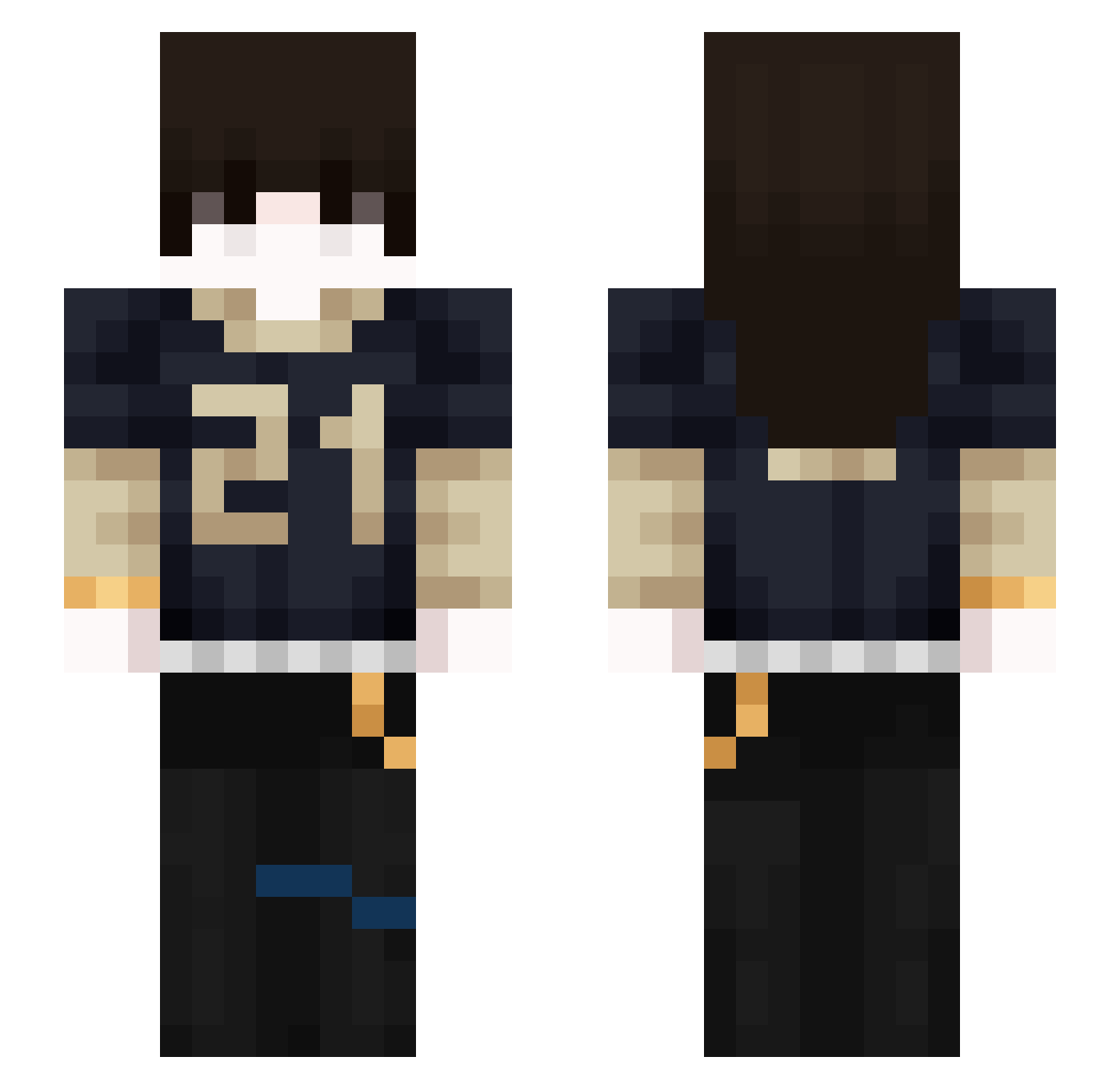 Buzernethe1 Minecraft skin, front and back view