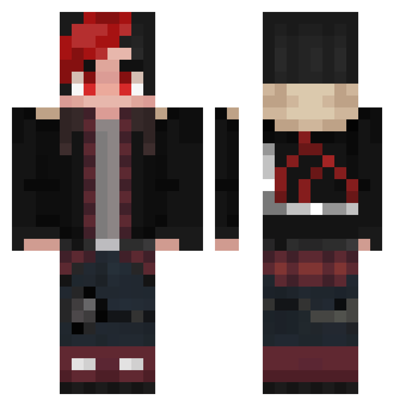 1Rudeus_Greyrat0 Minecraft skin, front and back view