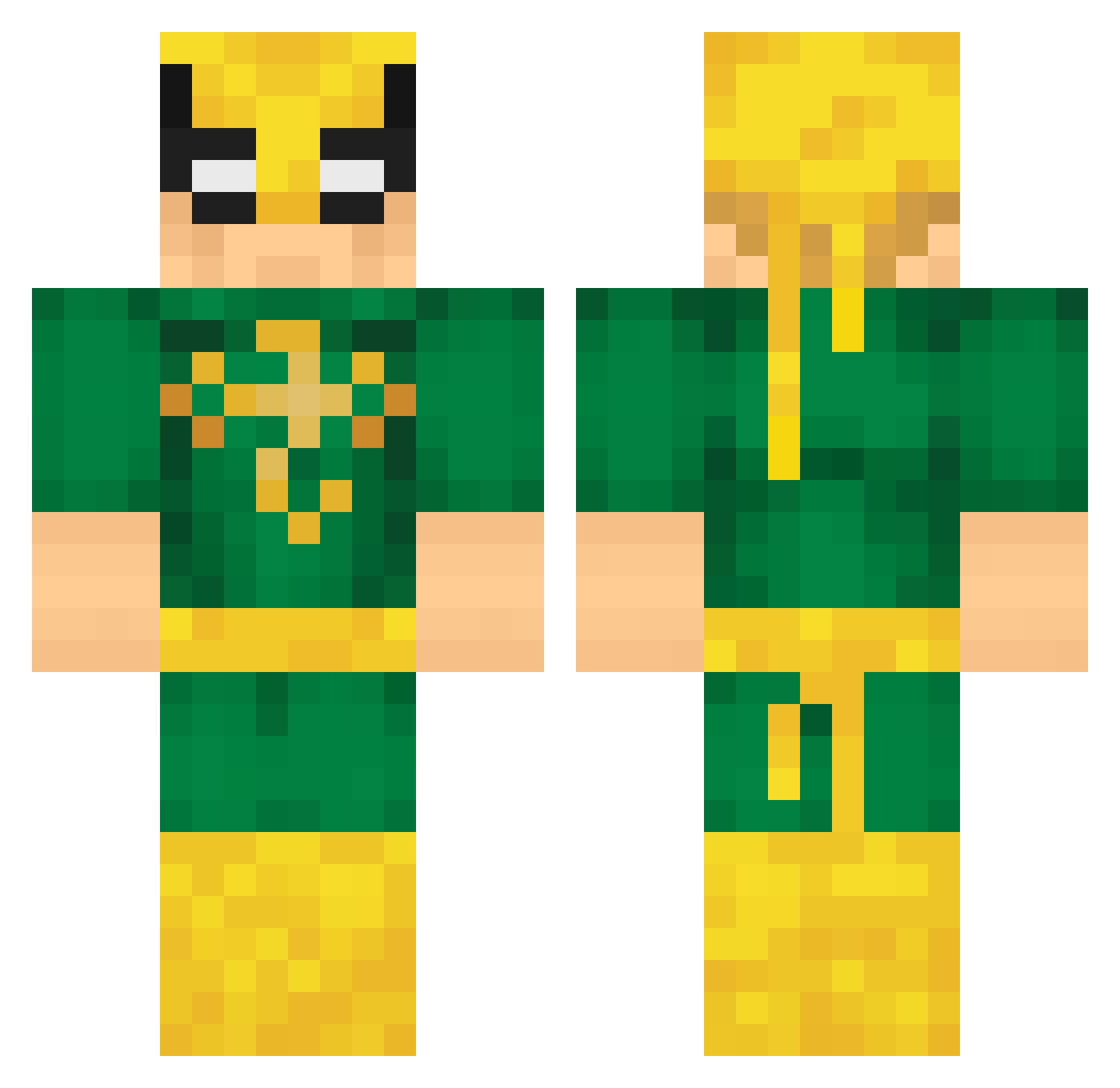 JimnyCrickz Minecraft skin, front and back view