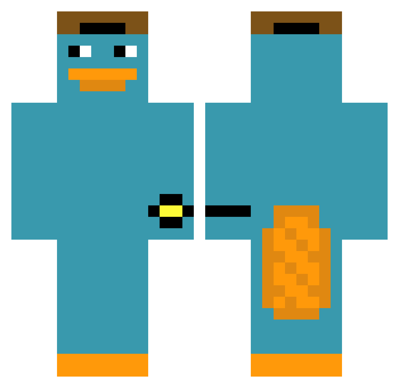 userpanic12 Minecraft skin, front and back view