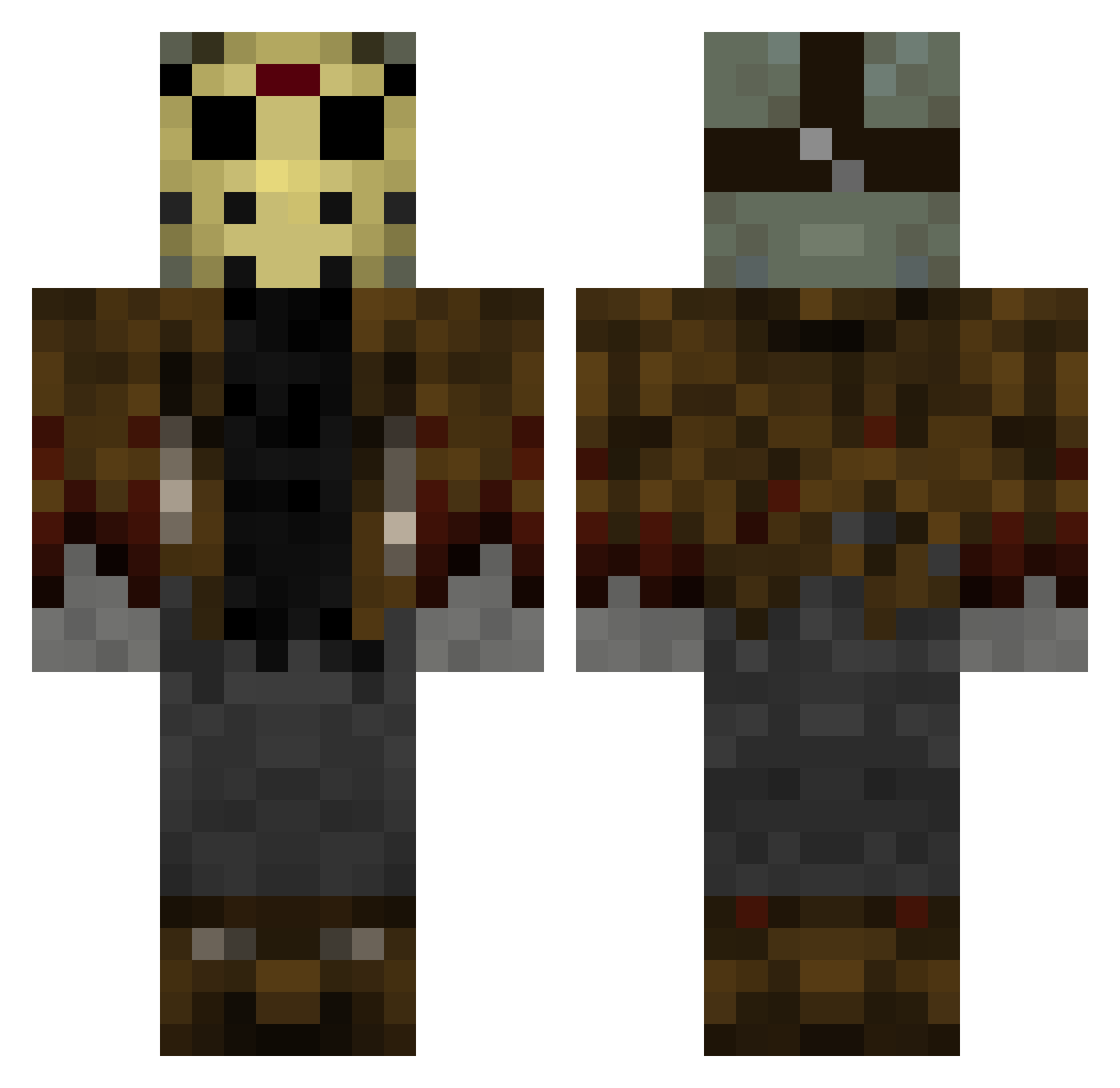 Postal_Dude123 Minecraft skin, front and back view