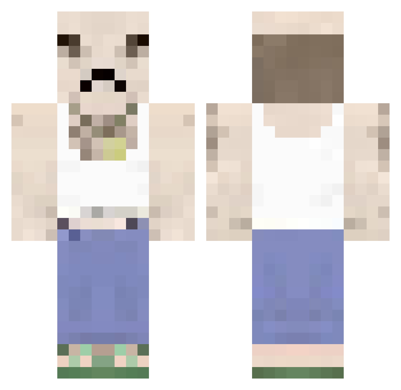 PlumpyGuts Minecraft skin, front and back view
