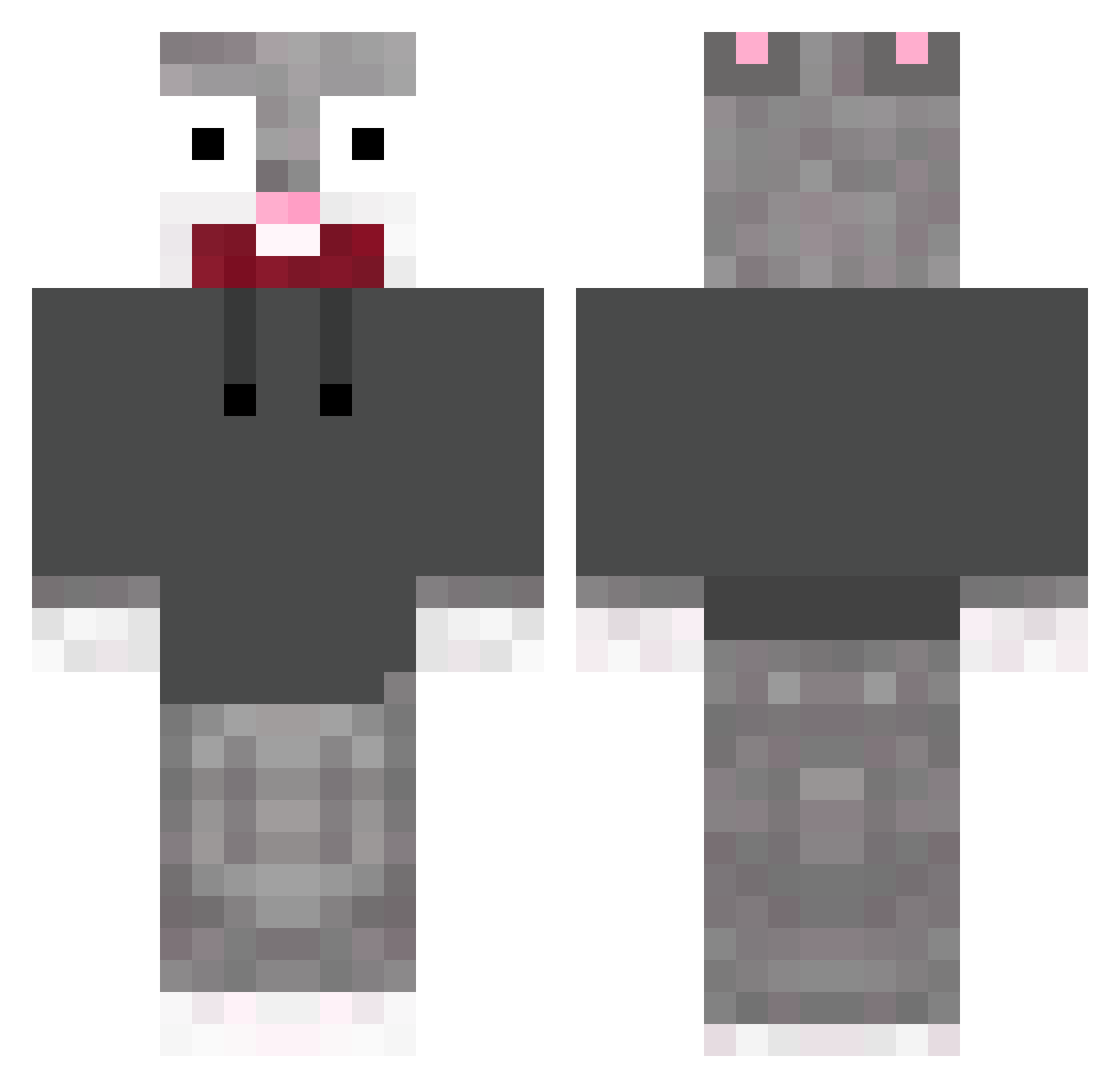 OBIA Minecraft skin, front and back view
