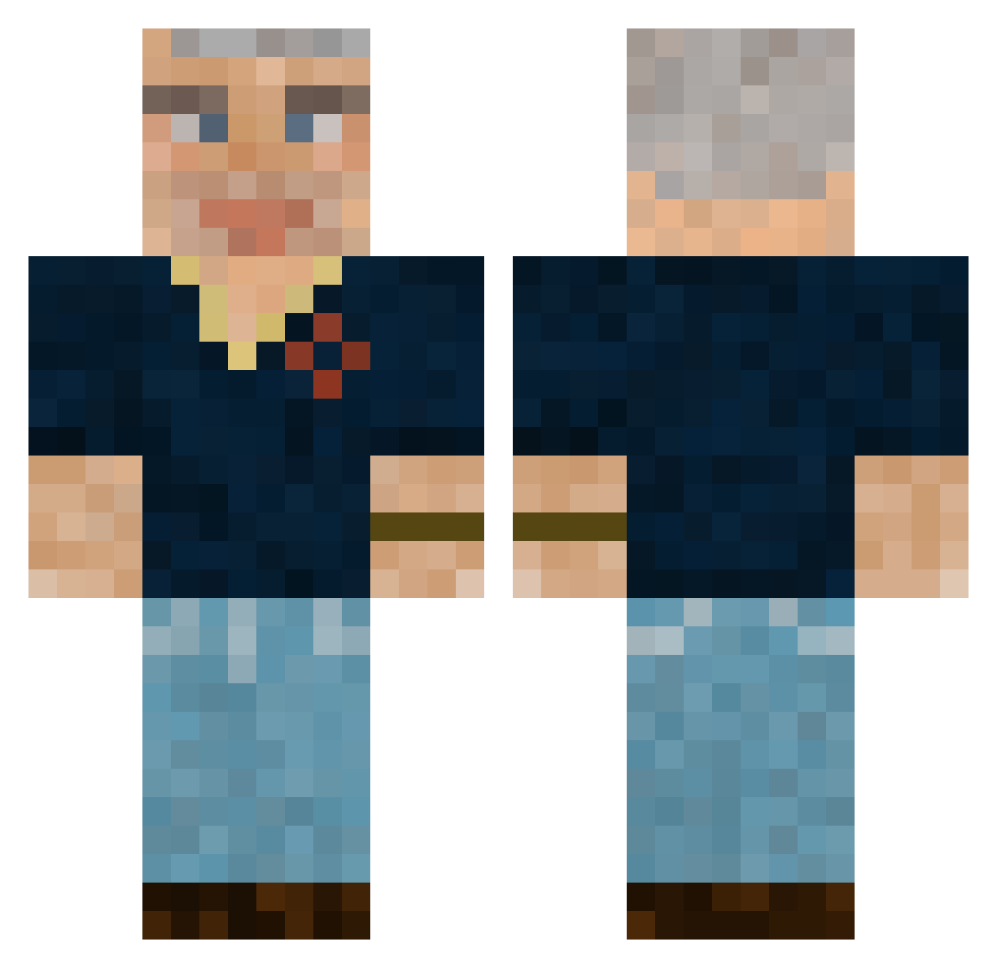 TeleMandingo Minecraft skin, front and back view