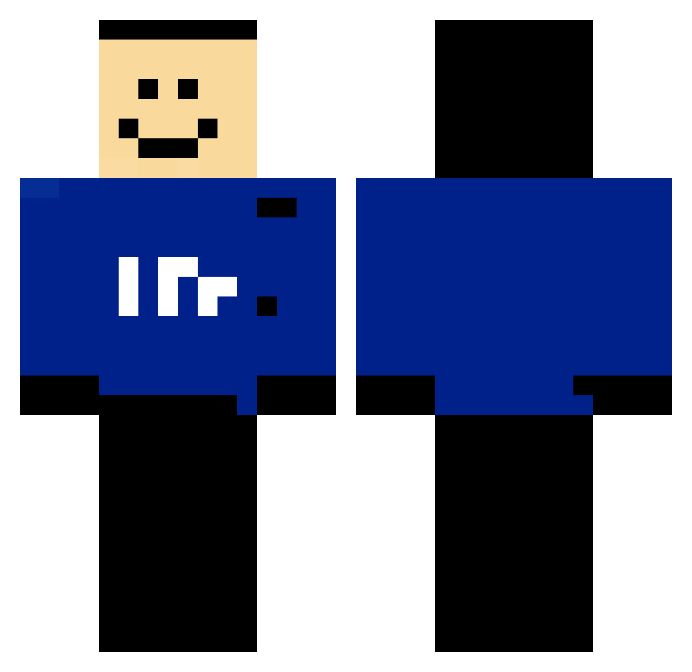 Barackity Minecraft skin, front and back view